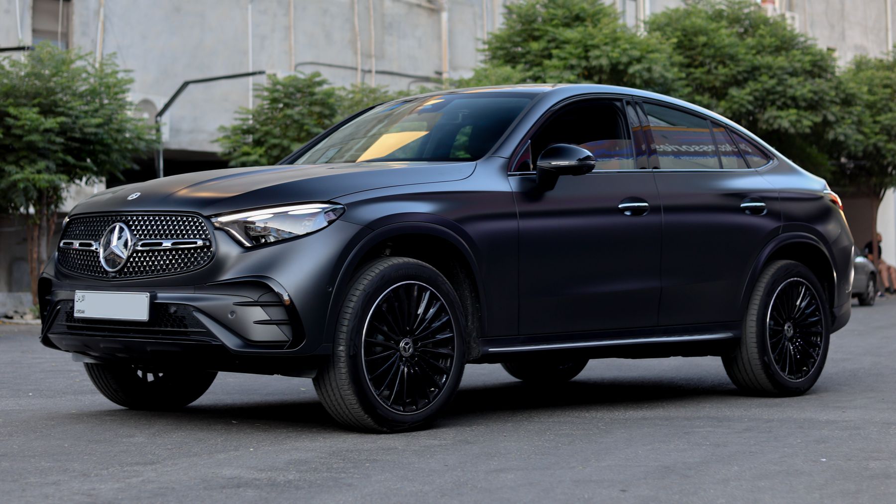 Matte black Mercedes-Benz GLC Coupe, a crossover